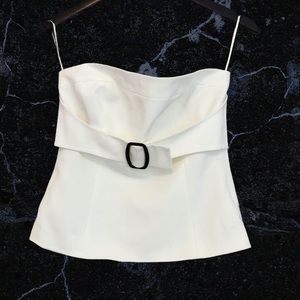 Trina Turk Strapless Ivory Top w/ Buckle